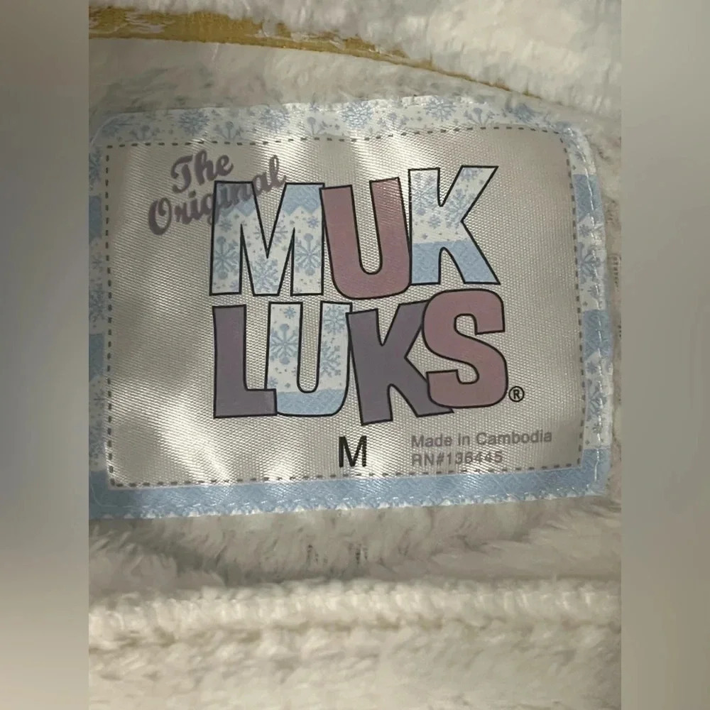 Muk Luks Womens S Pullover Soft Fleece Funnel Neck Drawstring Top White - Picture 3 of 3